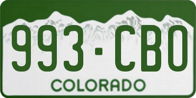 CO license plate 993CBO