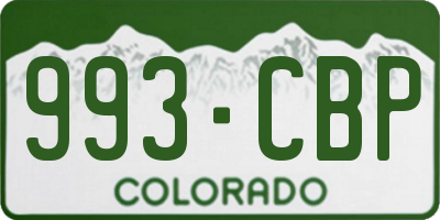 CO license plate 993CBP