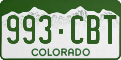 CO license plate 993CBT