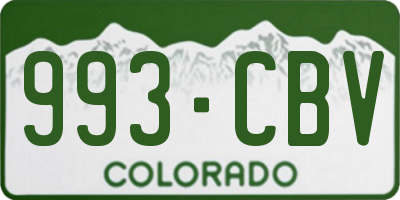 CO license plate 993CBV