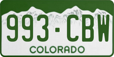 CO license plate 993CBW