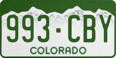 CO license plate 993CBY