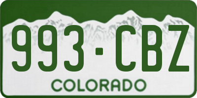 CO license plate 993CBZ