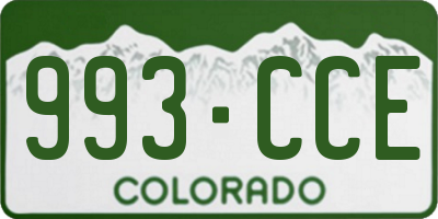 CO license plate 993CCE
