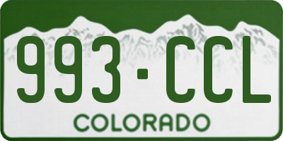 CO license plate 993CCL