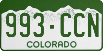 CO license plate 993CCN
