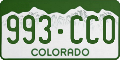 CO license plate 993CCO