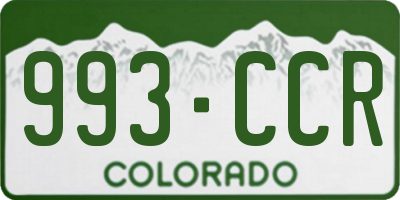 CO license plate 993CCR