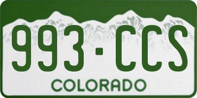 CO license plate 993CCS