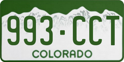 CO license plate 993CCT
