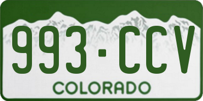CO license plate 993CCV