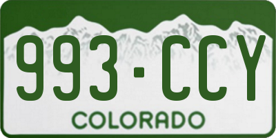 CO license plate 993CCY
