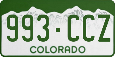CO license plate 993CCZ