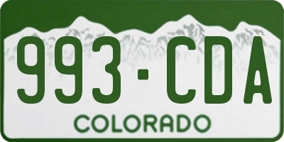 CO license plate 993CDA