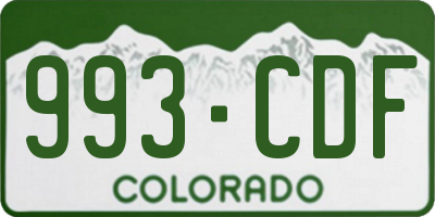 CO license plate 993CDF