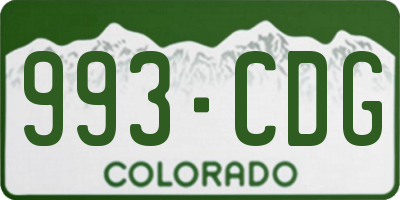 CO license plate 993CDG