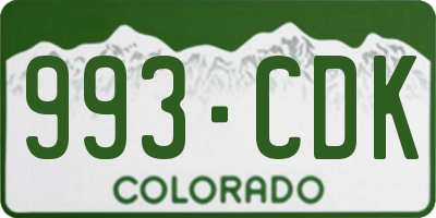 CO license plate 993CDK