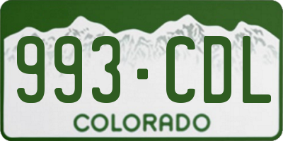 CO license plate 993CDL