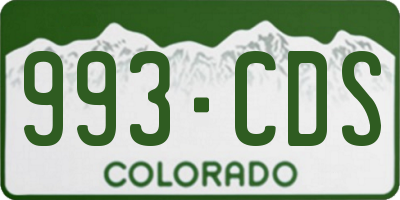 CO license plate 993CDS
