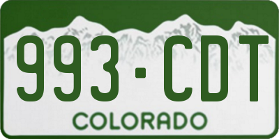 CO license plate 993CDT