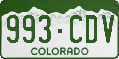 CO license plate 993CDV