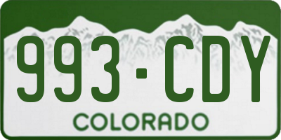 CO license plate 993CDY