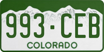 CO license plate 993CEB