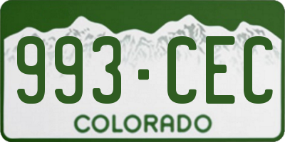 CO license plate 993CEC
