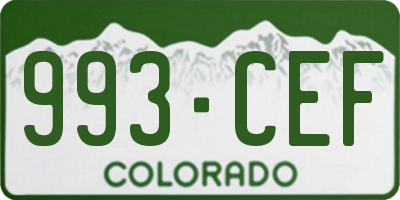 CO license plate 993CEF