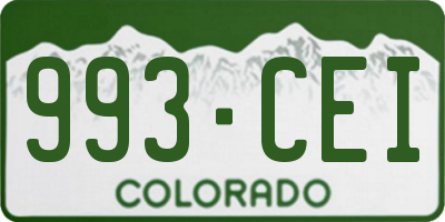 CO license plate 993CEI