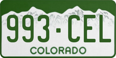 CO license plate 993CEL