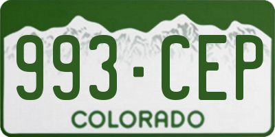 CO license plate 993CEP