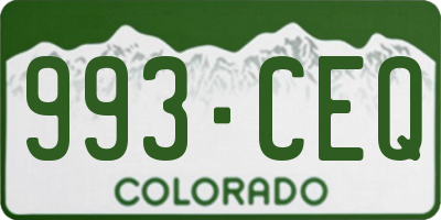 CO license plate 993CEQ