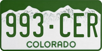 CO license plate 993CER