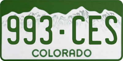 CO license plate 993CES