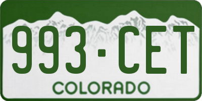 CO license plate 993CET
