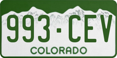 CO license plate 993CEV