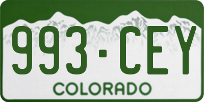 CO license plate 993CEY
