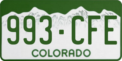CO license plate 993CFE