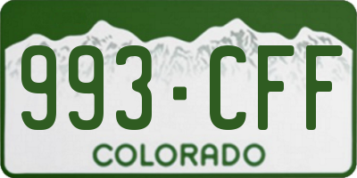 CO license plate 993CFF