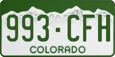 CO license plate 993CFH