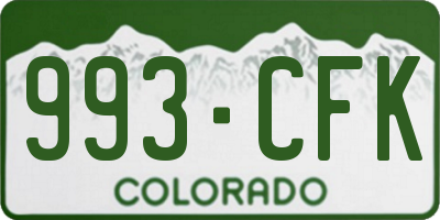 CO license plate 993CFK