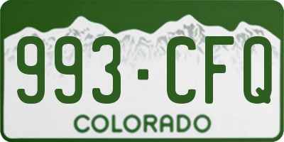 CO license plate 993CFQ