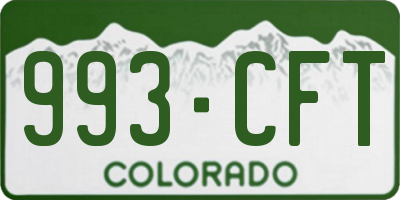 CO license plate 993CFT