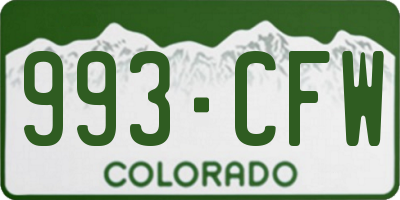 CO license plate 993CFW