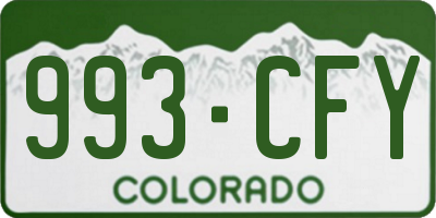 CO license plate 993CFY