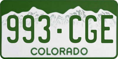 CO license plate 993CGE
