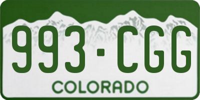 CO license plate 993CGG