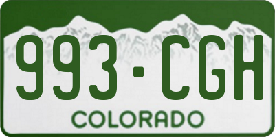 CO license plate 993CGH