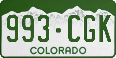 CO license plate 993CGK